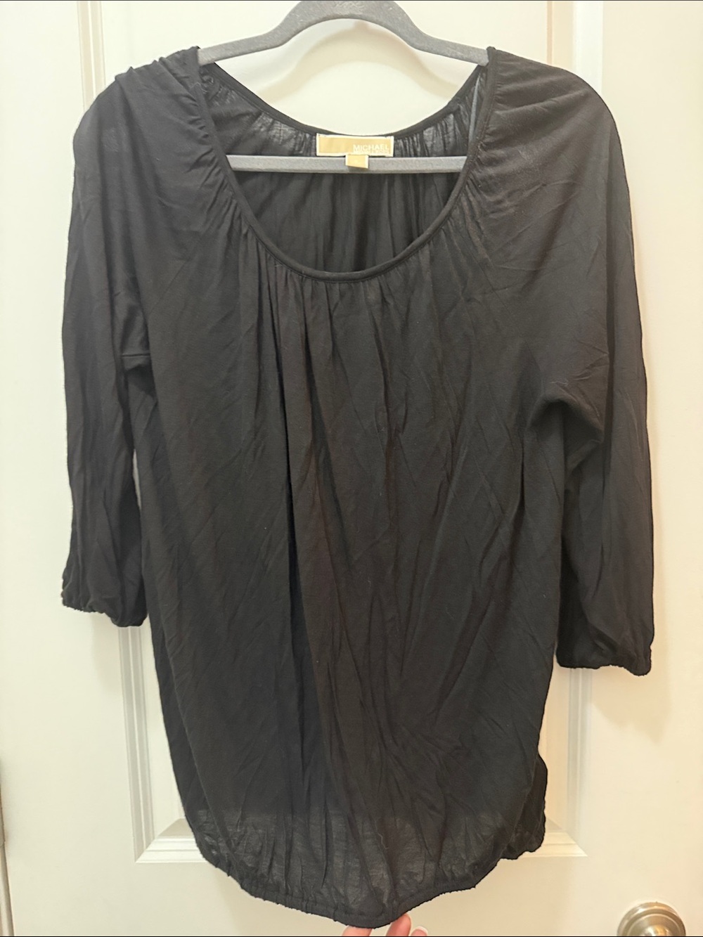 Michael Kors Black Scoop-Neck Tunic Top